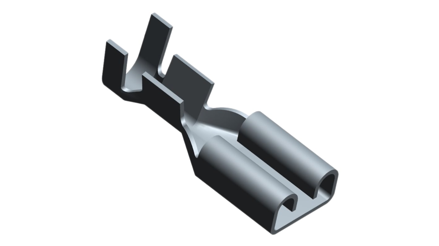 TE Connectivity FASTON .187 Uninsulated Female Spade Connector, Receptacle, 4.75 x 4.75mm Tab Size, 0.5mm² to 1.4mm²