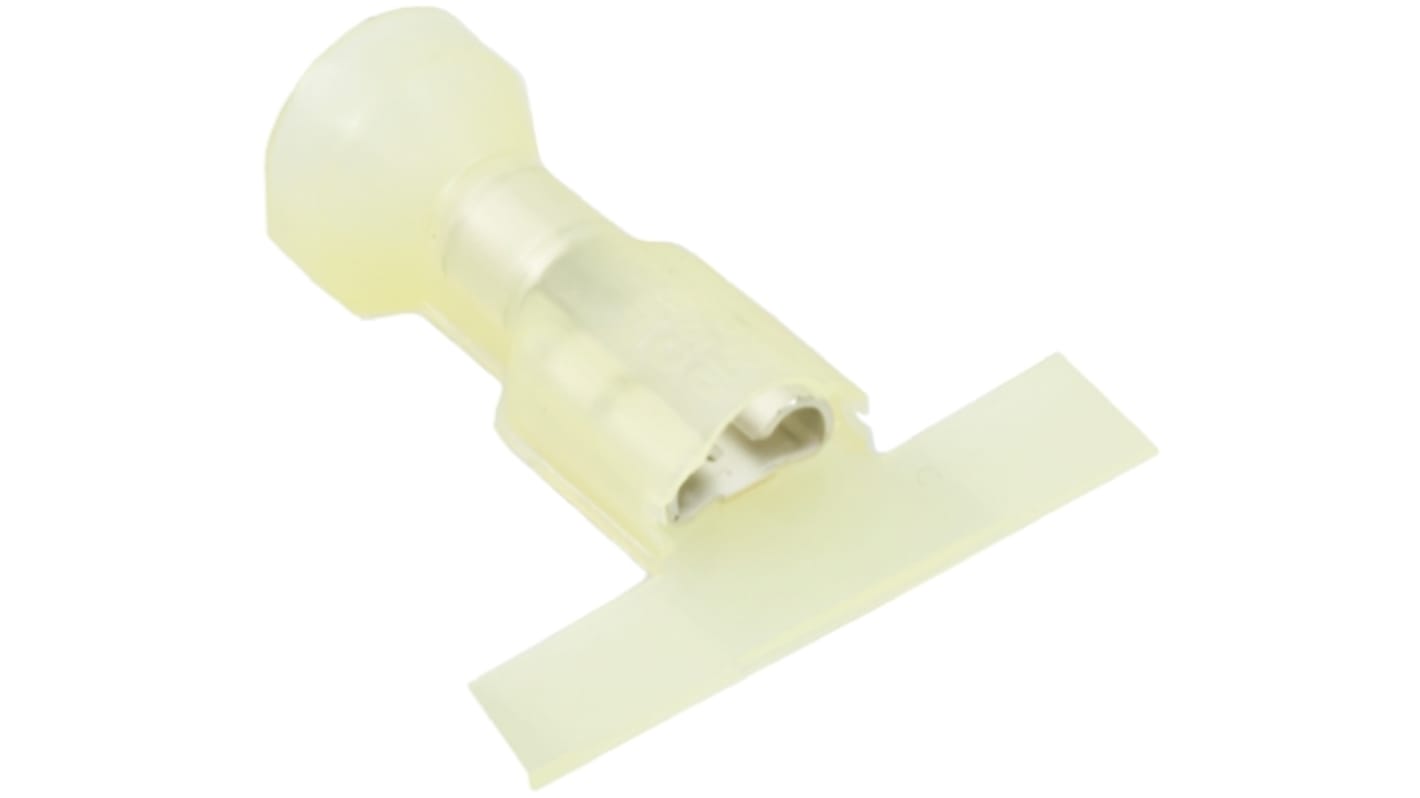 TE Connectivity Ultra-Fast .250 Yellow Insulated Female Spade Connector, Receptacle, 6.35 x 0.81mm Tab Size, 3mm² to