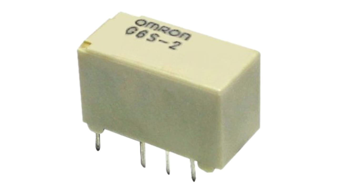 Omron 信号继电器, 9V 直流线圈, DPDT, PCB安装, 2A切换, G6S系列