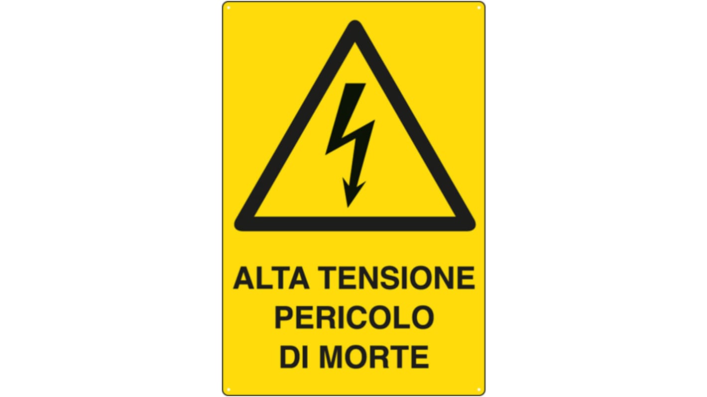 Cartello "Alta Tensione Pericolo Morte", in Italiano