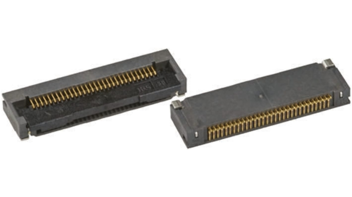 Hirose FPC连接器, 母座, 30p, 0.5mm间距, 单排, SMT安装, 直角, 500mA, 50 V 交流, FH28系列