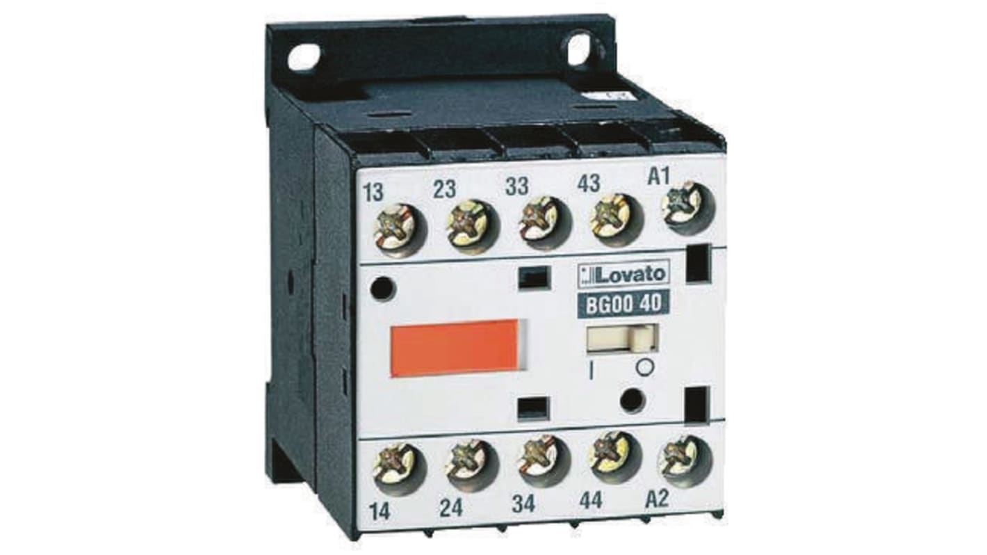 Lovato Orange BG Contactor Relay, 110 V ac Coil, 4-Pole, 10 A, 3NO + 1NC, 690 V ac