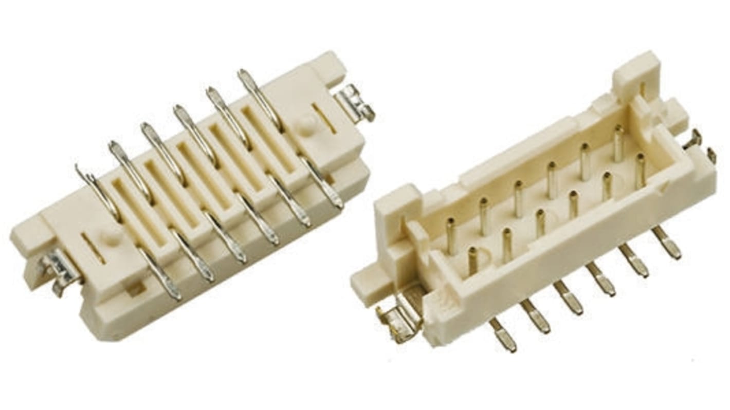 Hirose DF11 Leiterplatten-Stiftleiste Gerade, 6-polig / 2-reihig, Raster 2.0mm, Platine-Platine, Kabel-Platine,