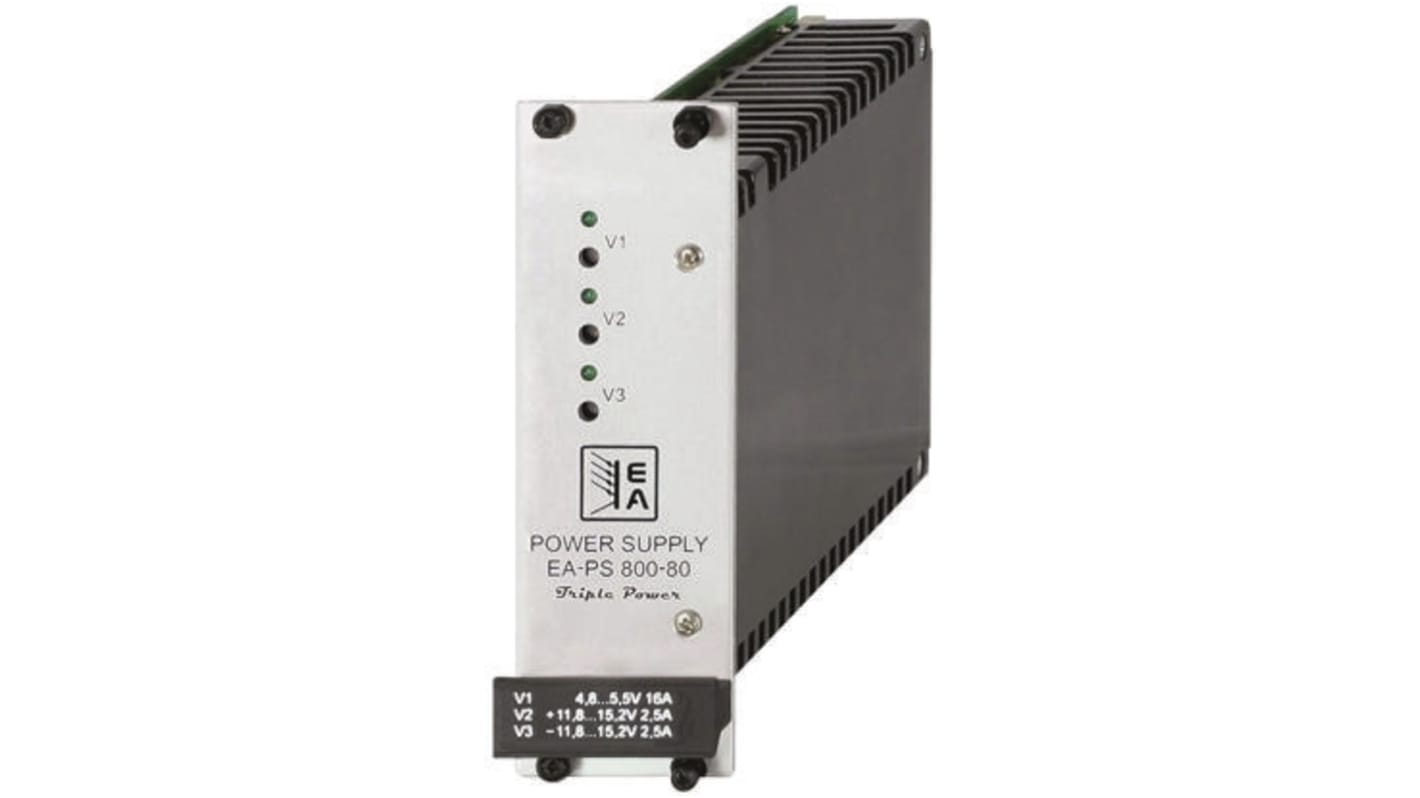 EA Elektro-Automatik Switching Power Supply, EA-PS 805-12-12-80 Triple, 5 V dc, ±12 V dc, 2.5A, 80W, Triple Output, 90