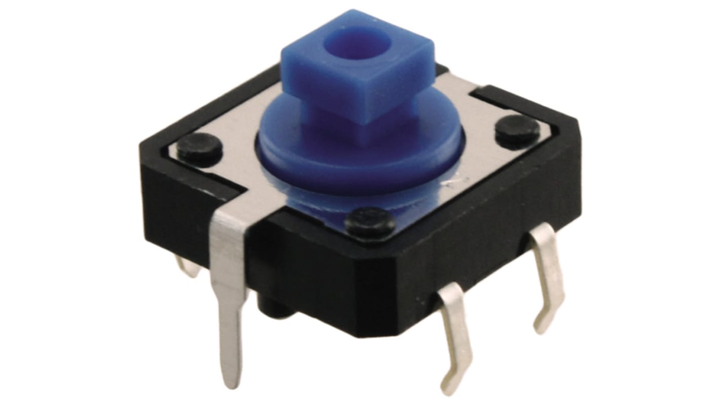 Omron Blue Plunger Tactile Switch, SPST 50 mA @ 24 V dc 3mm Through Hole