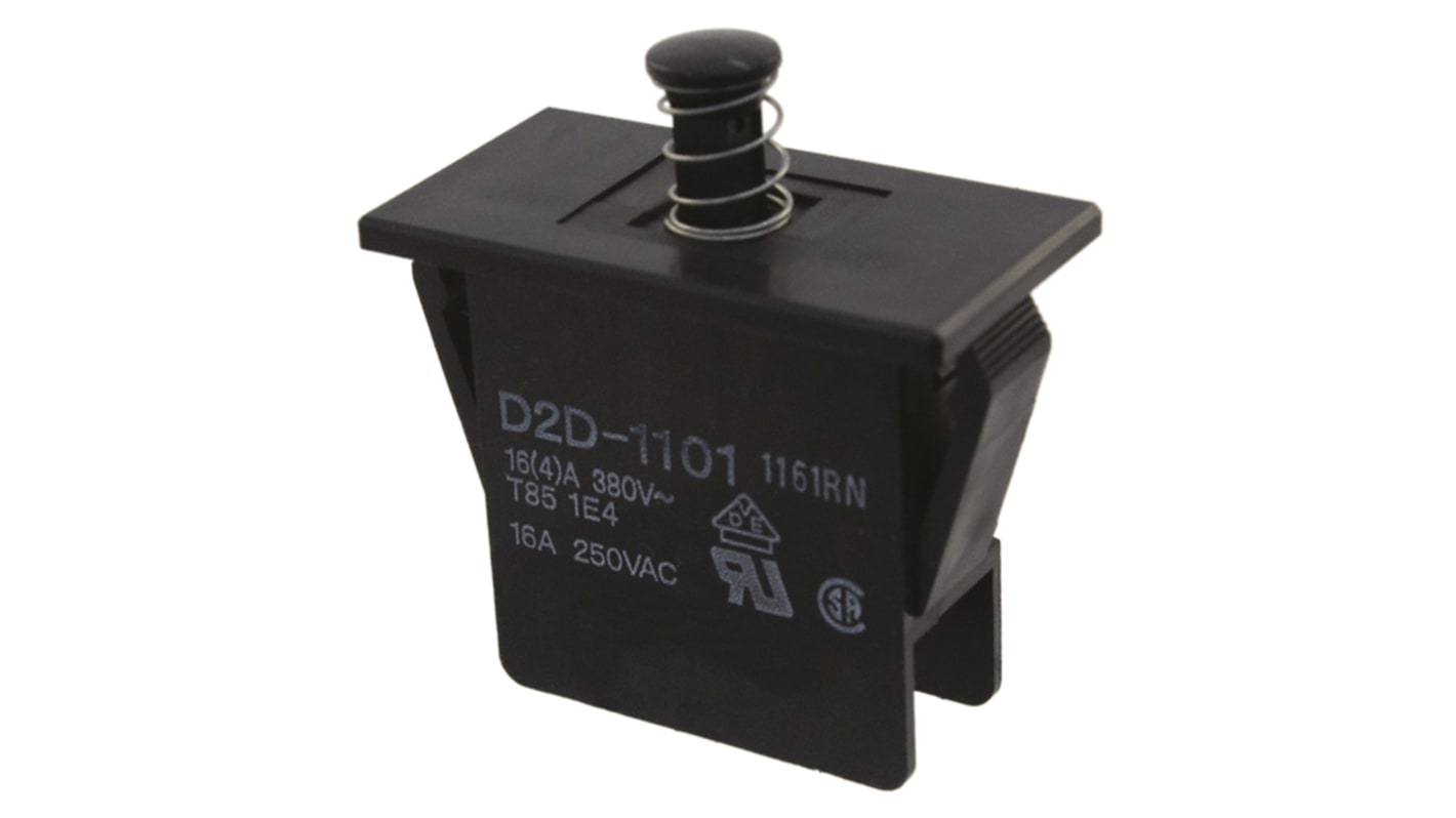 Omron Door Micro Switch, Plunger, SPST 16 A @ 250 V ac, -25 → +85°C