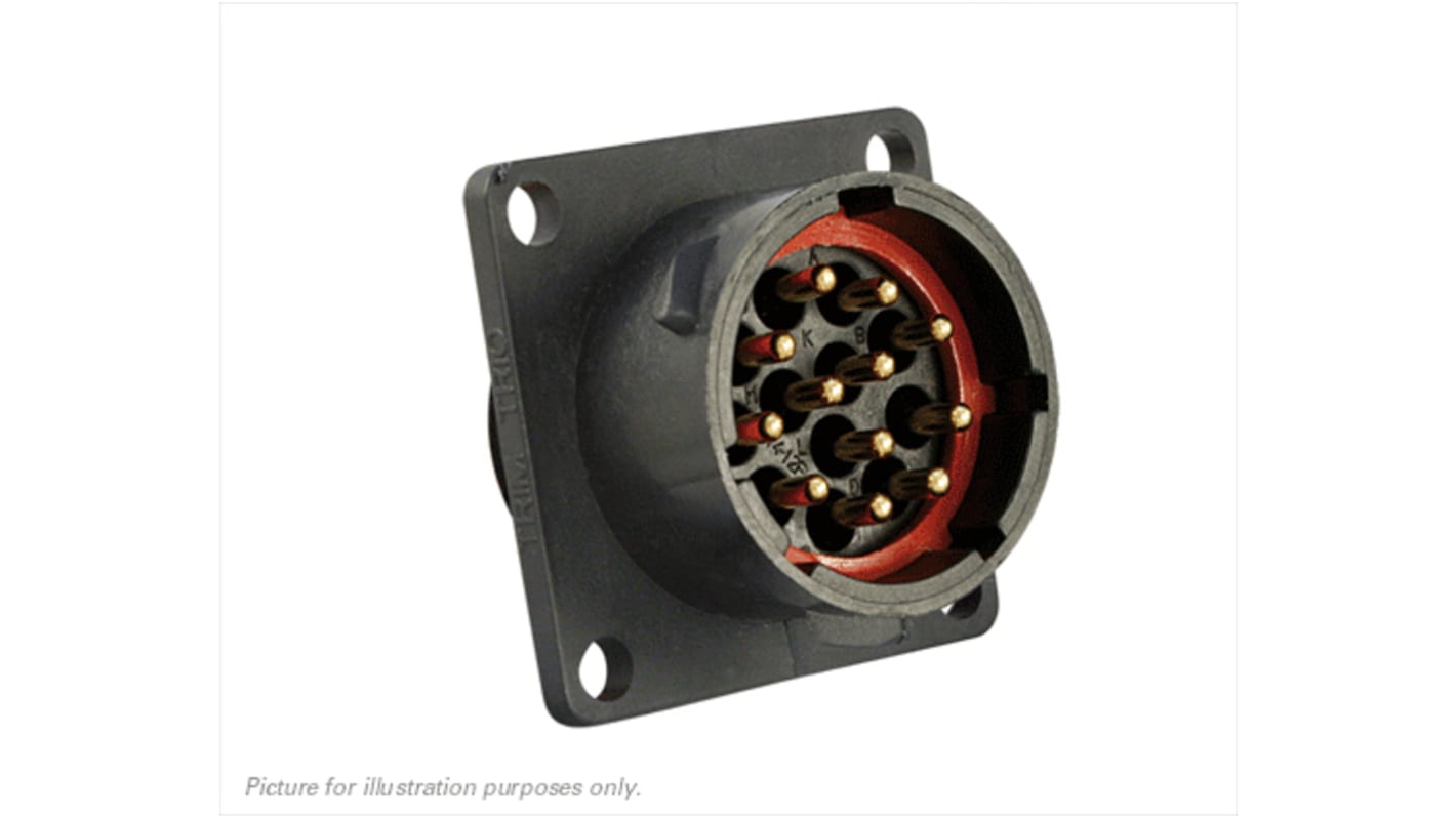 Connettore circolare Souriau Sunbank by Eaton, maschio, serie UTS, Standard, 12 poli, montaggio su flangia