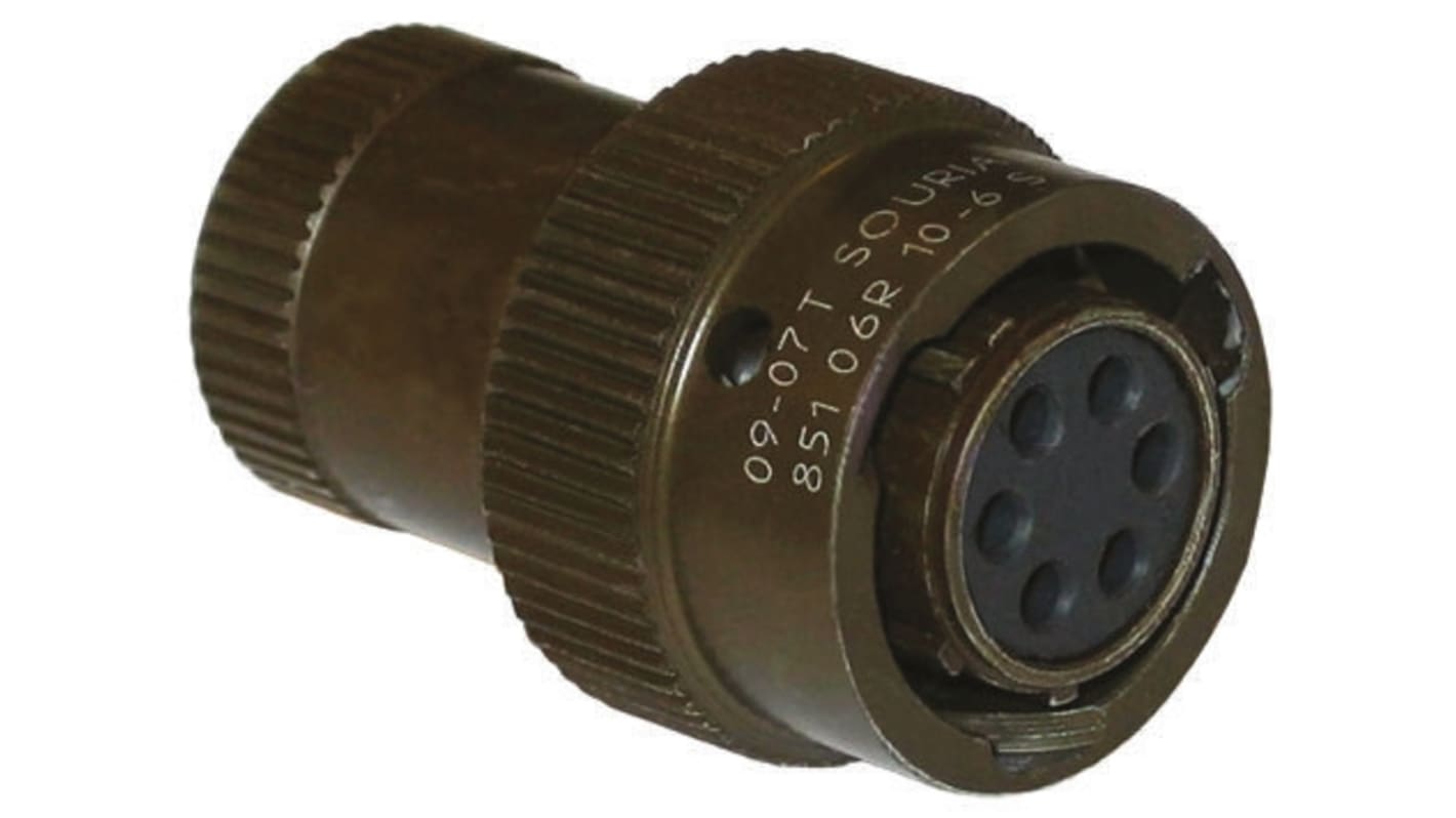 Souriau Sunbank by Eaton, 851 3 Way Cable Mount MIL Spec Circular Connector Plug, Pin Contacts,Shell Size 12, Bayonet