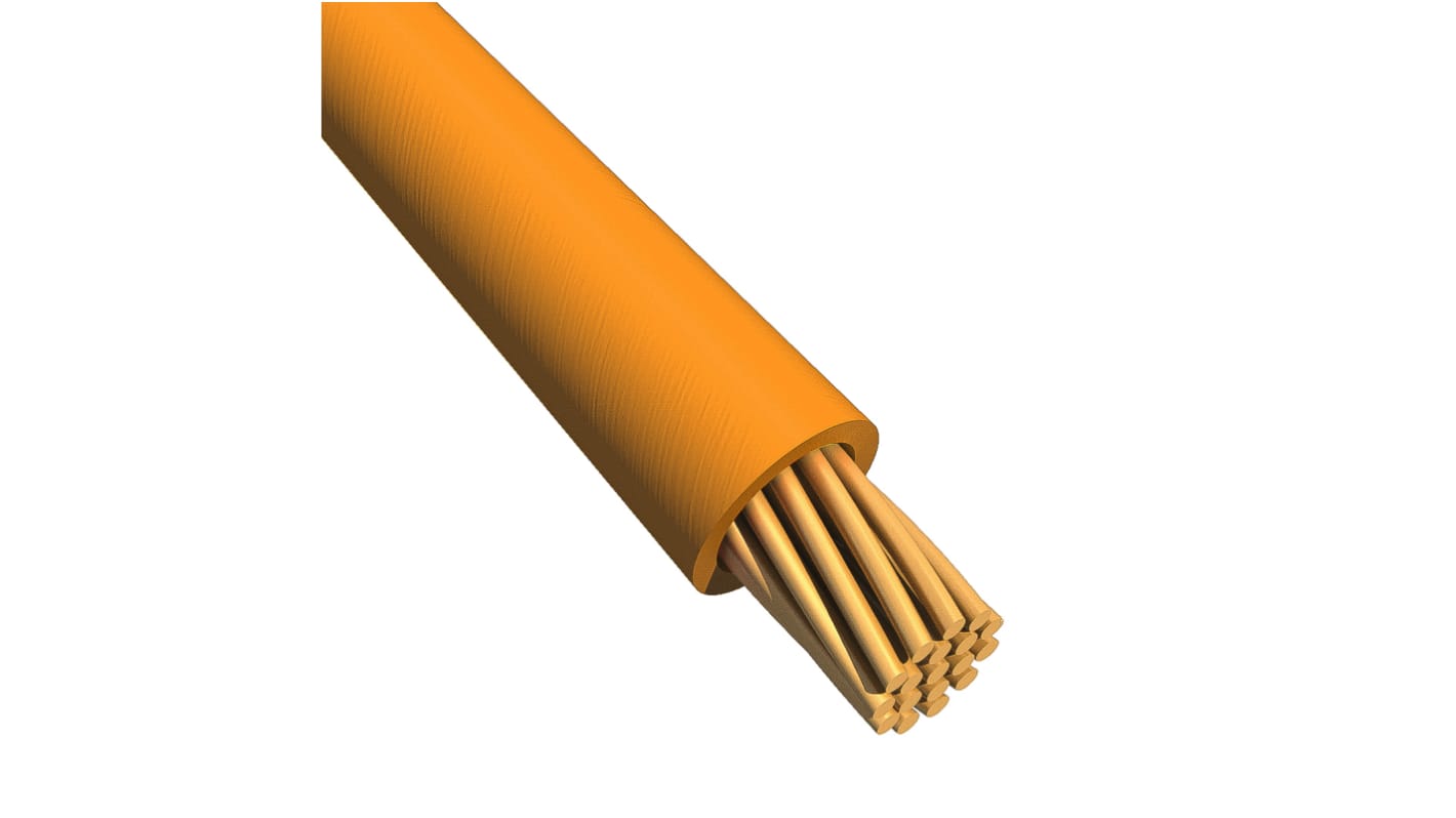 Alpha Wire Ecogen Ecowire Series Orange 0.52 mm² Hook Up Wire, 20 AWG, 10/0.25 mm, 30m, MPPE Insulation, 6714 OR005
