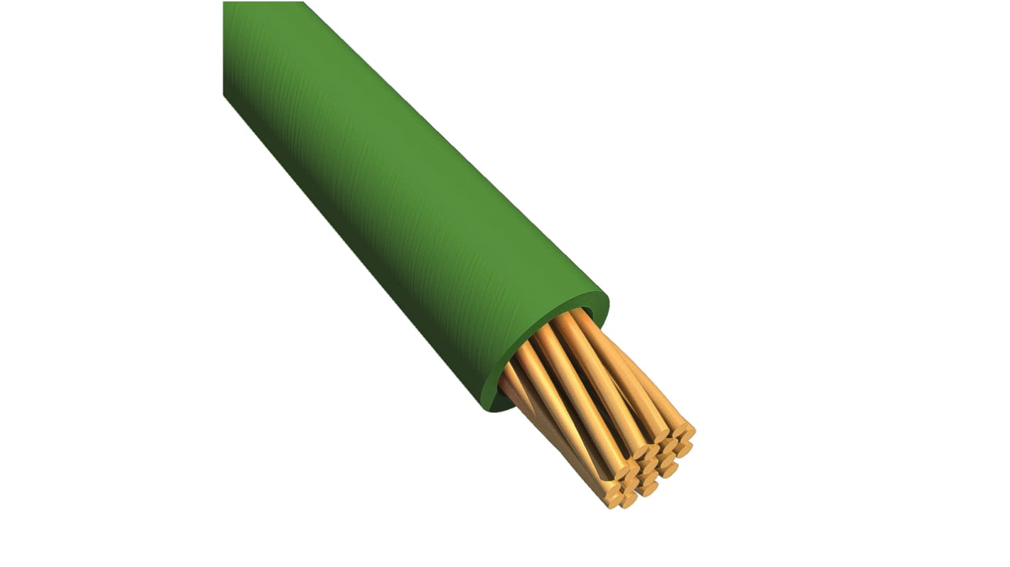 Alpha Wire Einzeladerleitung 0,75 mm², 18 AWG 30m Grün MPPE isoliert Ø 1.7mm 16/0,25 mm Litzen UL11028