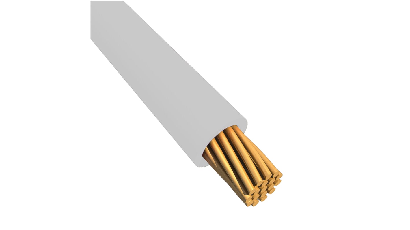 Alpha Wire Ecogen Ecowire Series White 2.1 mm² Hook Up Wire, 14 AWG, 41/0.25 mm, 30m, MPPE Insulation, 6717 WH005