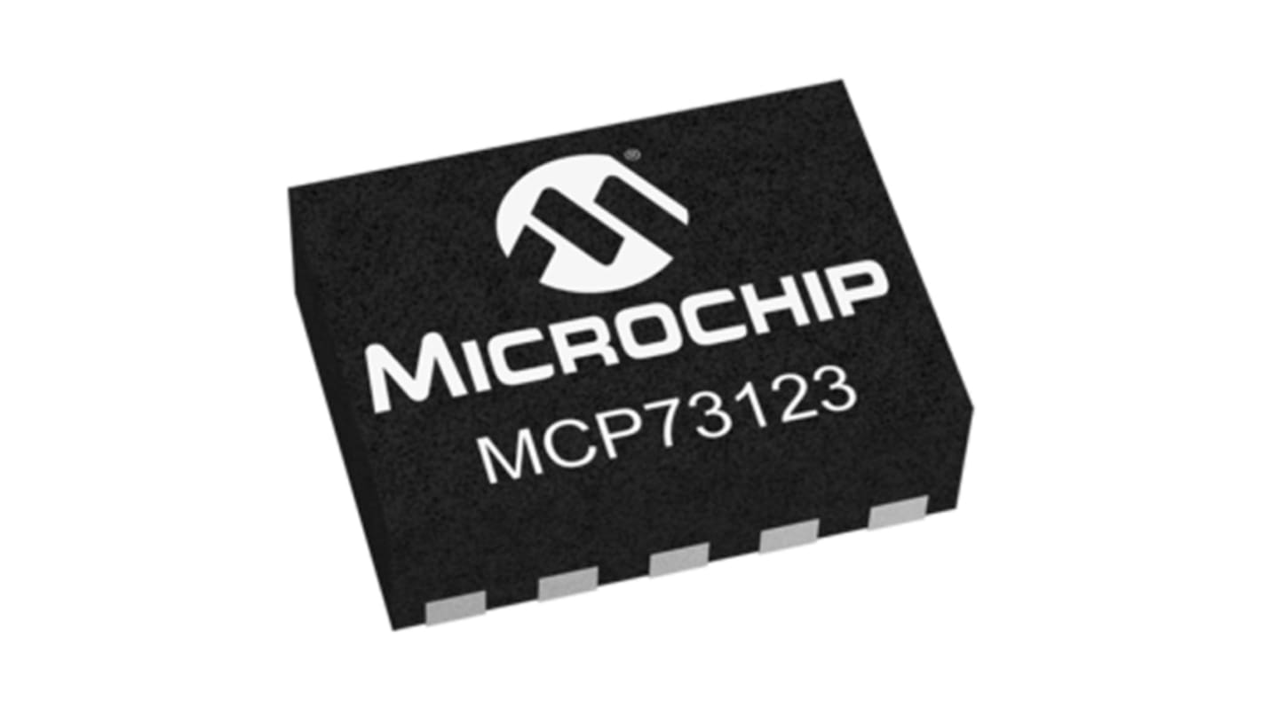 Microchip MCP73123-22SI/MF, Battery Charge Controller IC, 4.2 to 6.5 V, 1.1A 10-Pin, DFN