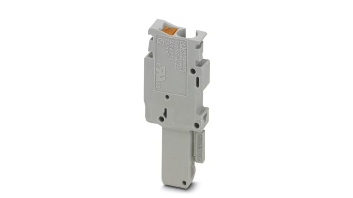 Phoenix Contact, 5.2mm Pitch, PP-H 2.5/1-L, 1 Way, , Pluggable Terminal Block, Plug, Push In Termination, 3210062