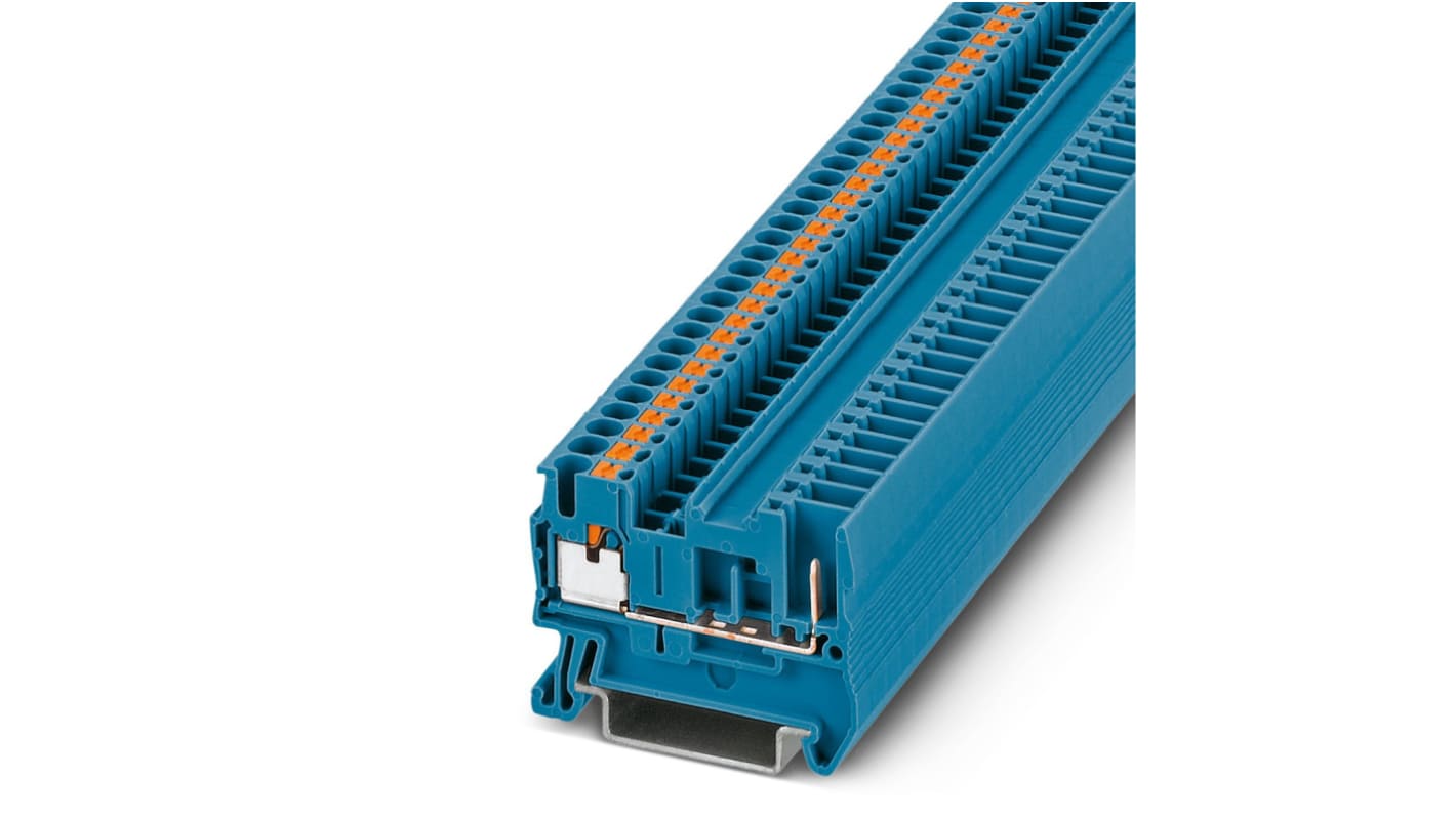 Phoenix Contact 3210046 PT 2.5/1P BU Series Blue, 0.14 → 4mm², Single-Level, Plug In Termination