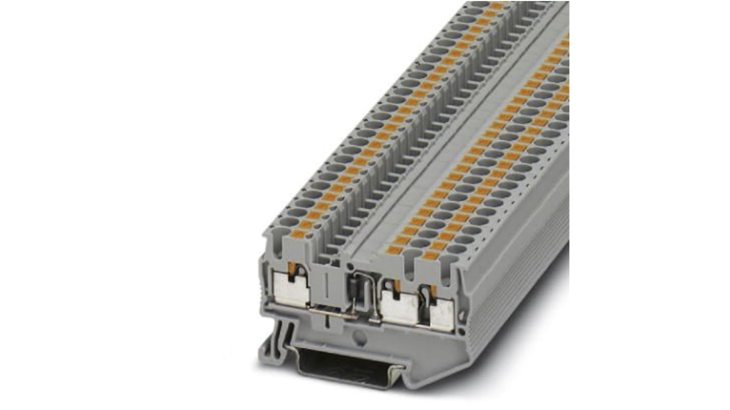 Phoenix Contact PT 2.5-TWIN-DIO/L-R Series Grey Feed Through Terminal Block, 0.14 → 4mm², Single-Level, Push In