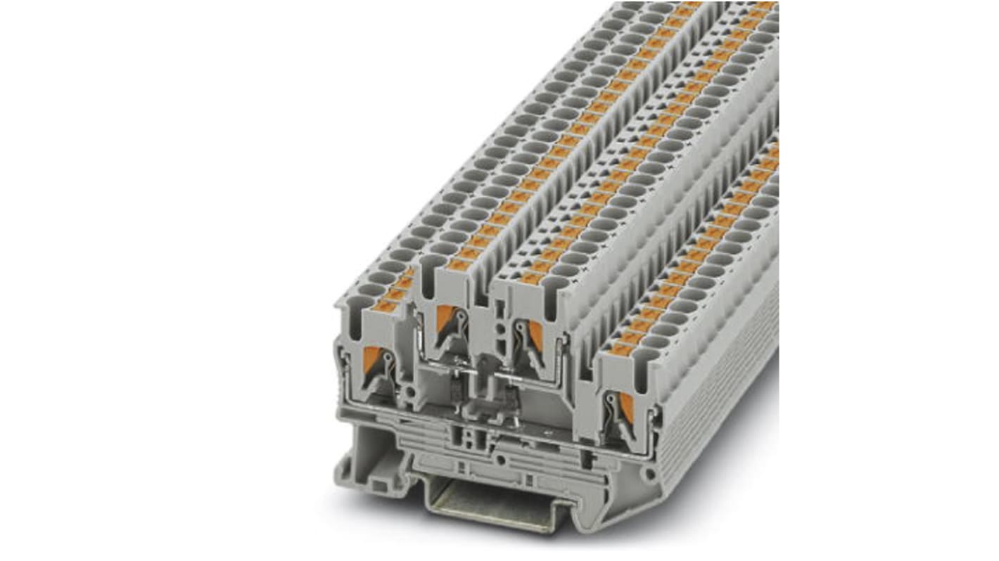 Phoenix Contact 3211443 PTTB 2.5-2DIO/O-UL/O-UR Series Grey, 0.14 → 4mm², Double-Level, Push In Termination