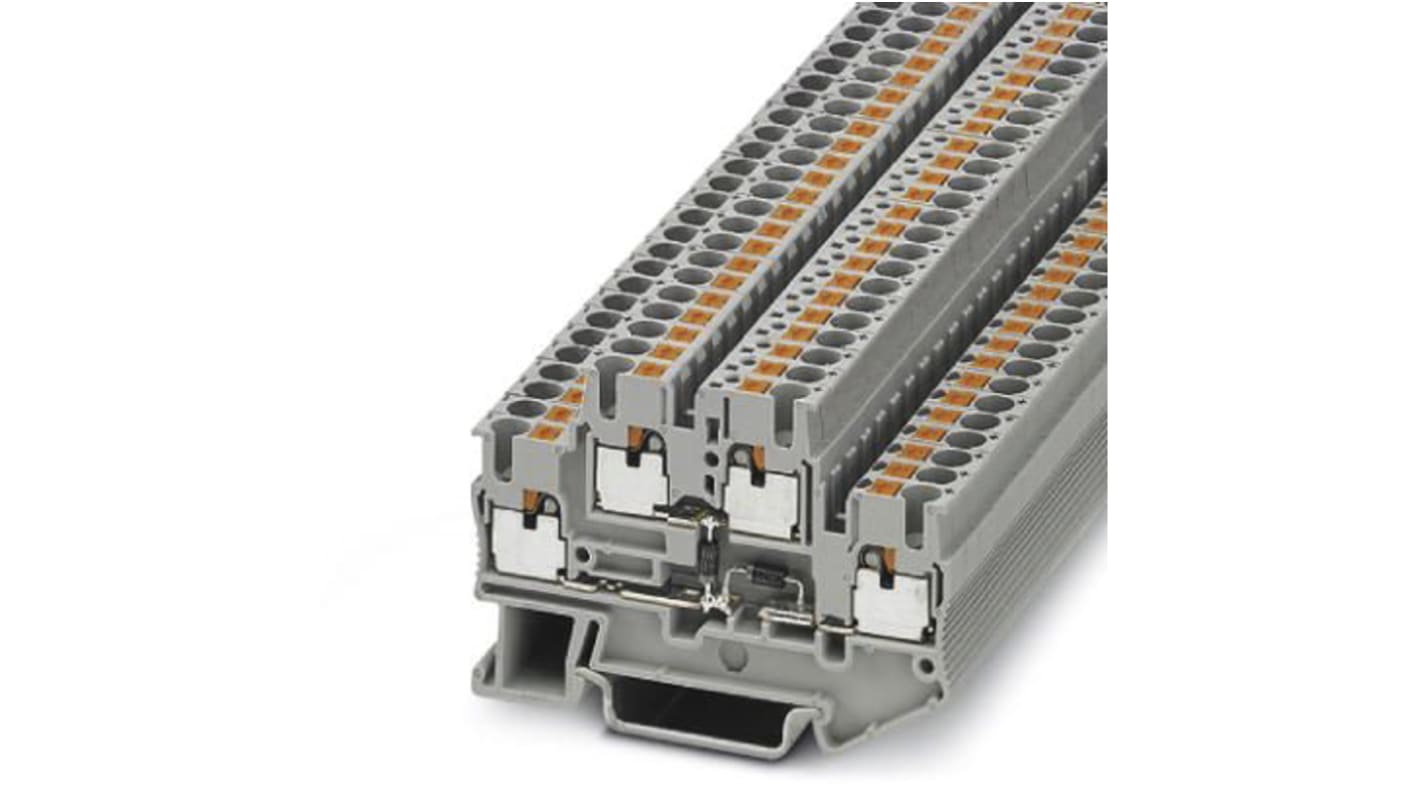 Phoenix Contact 3211430 PTTB 2.5-2DIO/O-UL/UR-UL Series Grey, 0.14 → 4mm², Double-Level, Push In Termination
