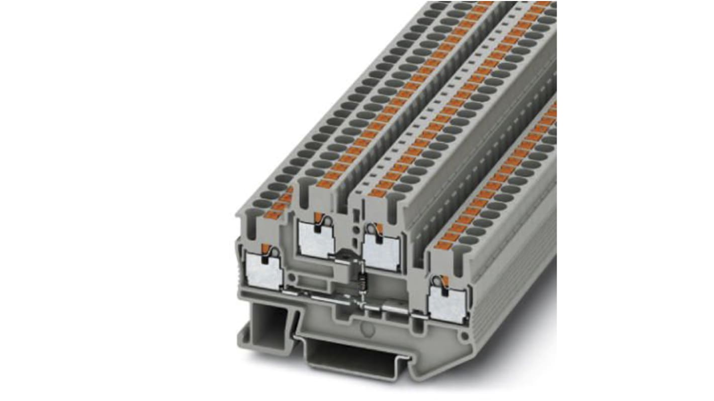 Phoenix Contact PTTB 2.5-DIO/O-U Series Grey Double Level Terminal Block, 0.14 → 4mm², Double-Level, Push In