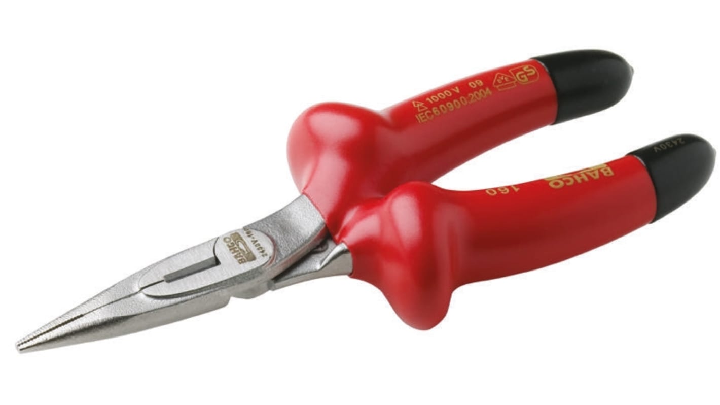 Bahco Pliers, 160 mm Overall, Straight Tip, 49mm Jaw