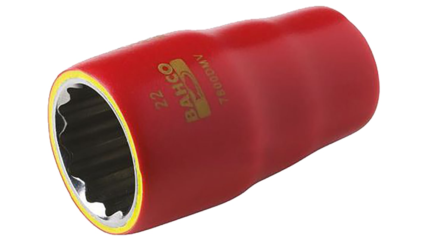 Bahco 1/2 in Drive 15mm Insulated Standard Socket, 12 point, VDE/1000V, 50 mm Overall Length