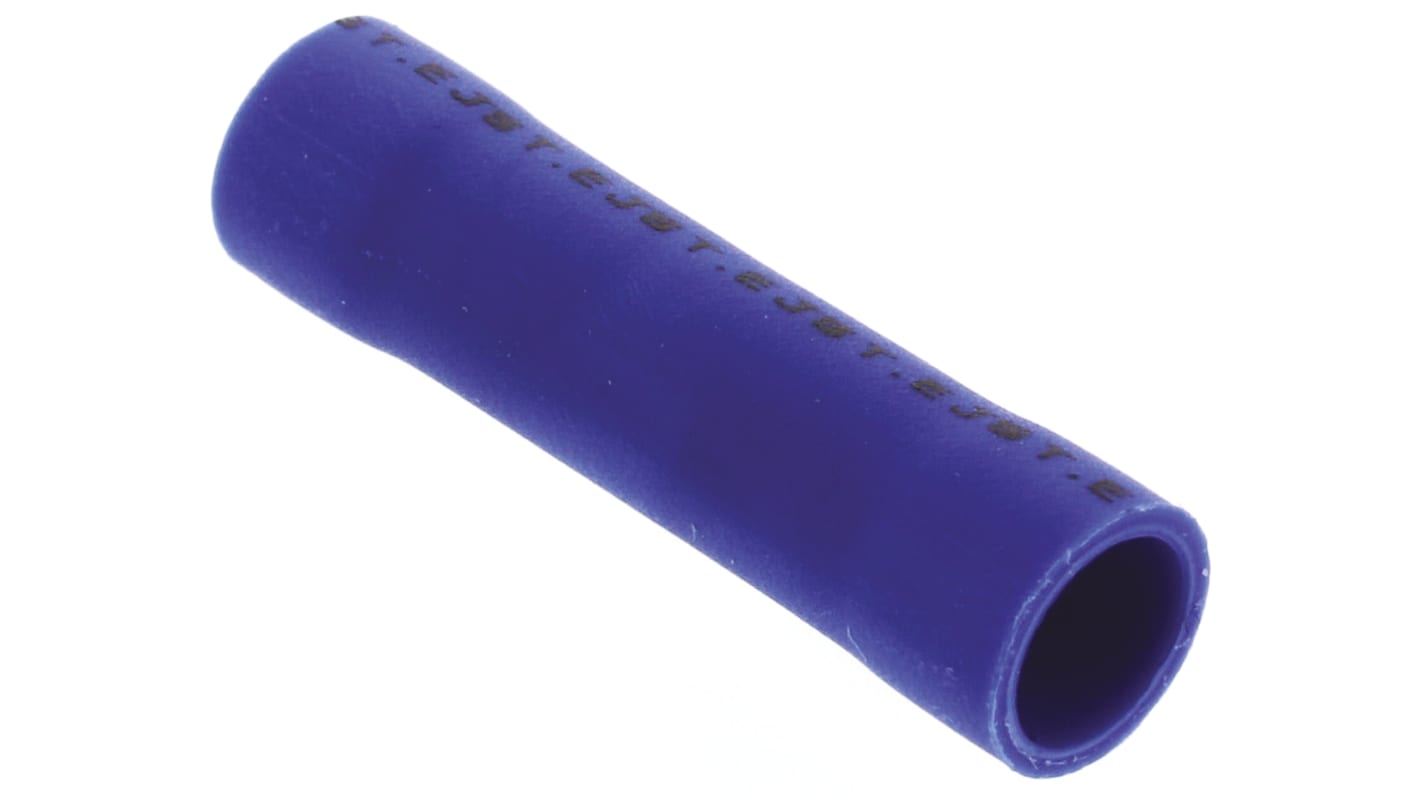 JST, FVC Butt Splice Connector, Blue, Insulated 16 → 14 AWG
