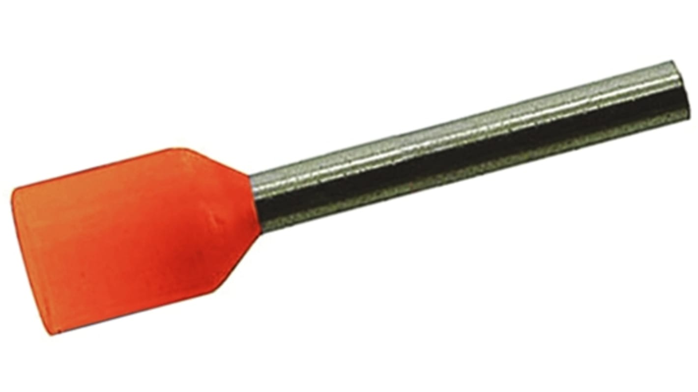 JST, FWE Insulated Crimp Bootlace Ferrule, 10mm Pin Length, 2.8mm Pin Diameter, 4mm² Wire Size, Orange