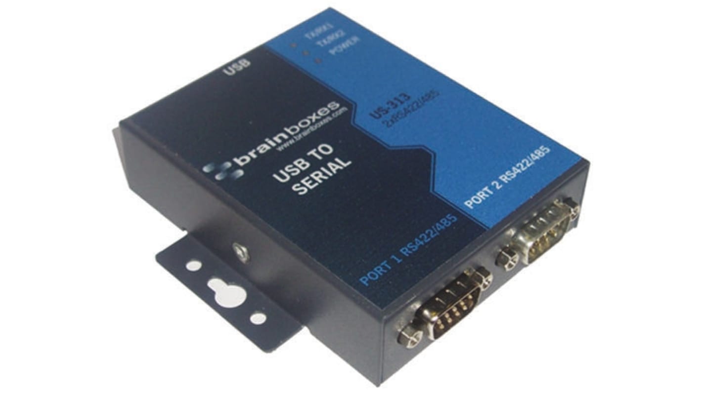 Brainboxes RS422, RS485 USB A Female to D-sub, 9 Pin Male Interface Converter