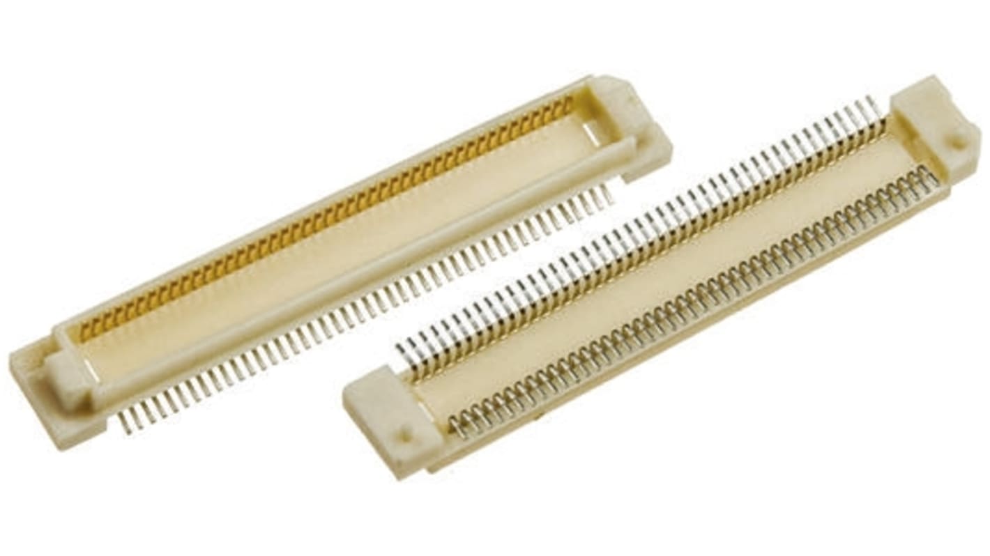 Hirose FunctionMAX FX8 Series Straight Surface Mount PCB Header, 120 Contact(s), 0.6mm Pitch, 2 Row(s), Shrouded
