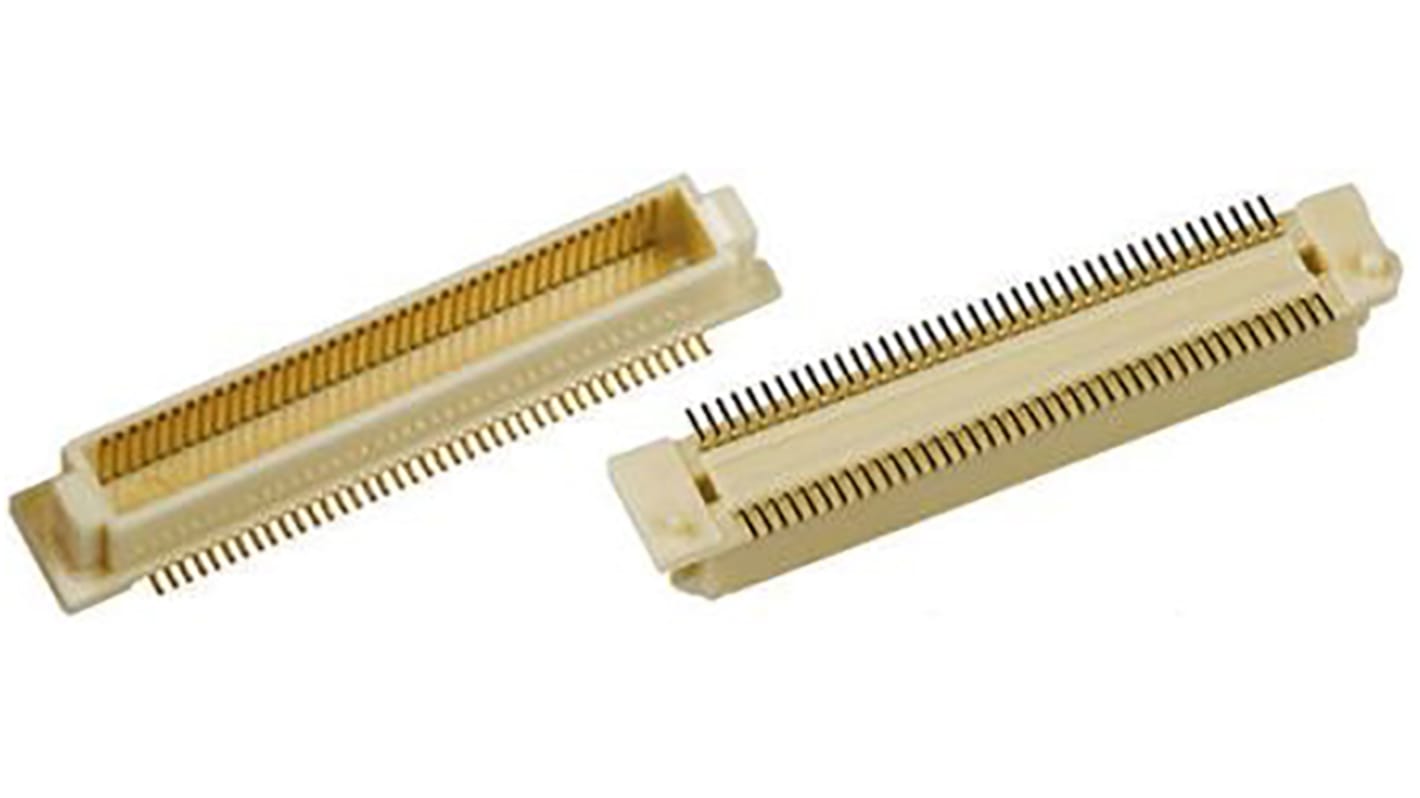 Hirose FunctionMAX FX8C Series Straight Surface Mount PCB Header, 100 Contact(s), 0.6mm Pitch, 2 Row(s), Shrouded