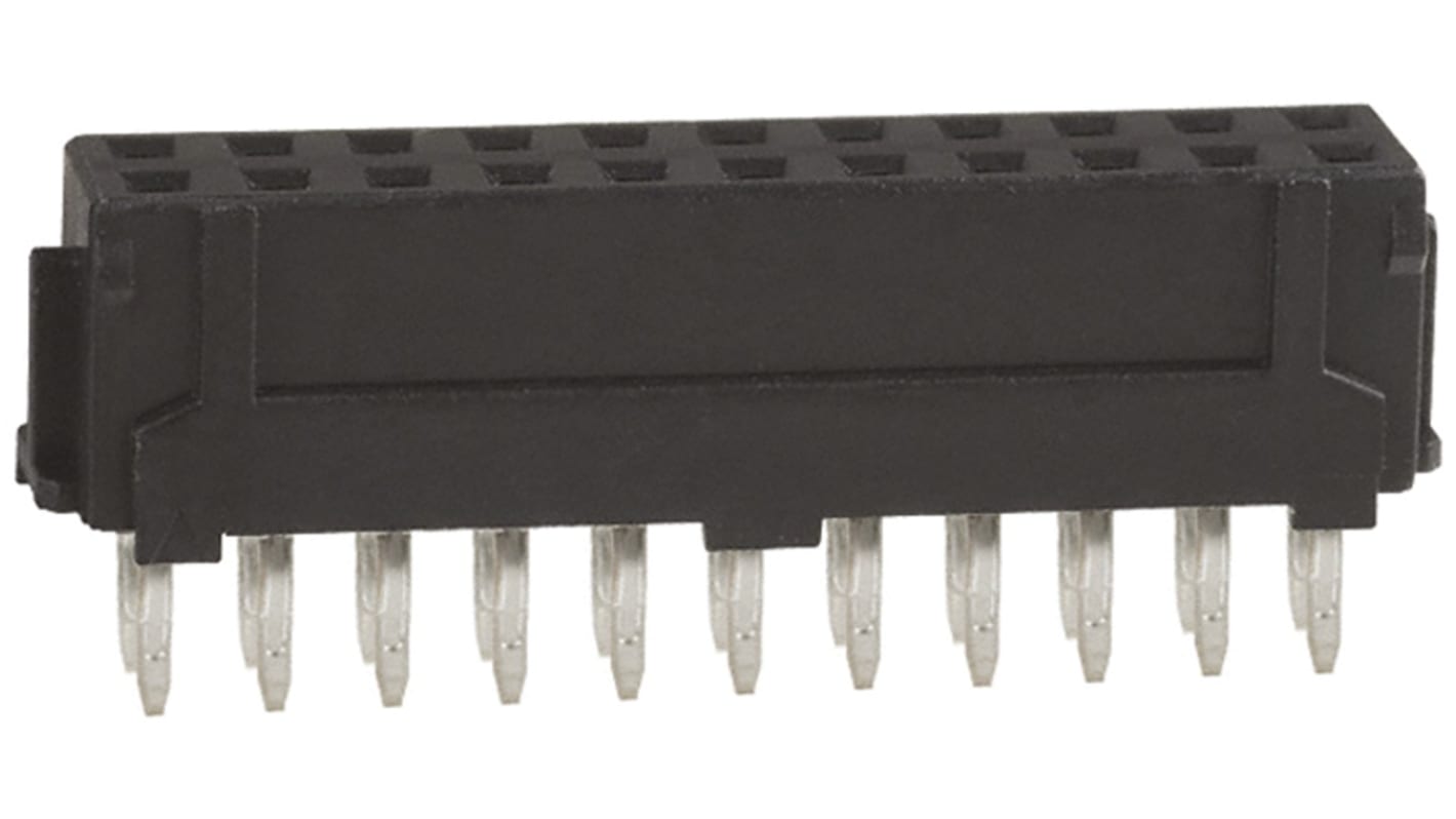 Hirose DF11 Series Straight Through Hole Mount PCB Socket, 22-Contact, 2-Row, 2.0mm Pitch, Solder Termination
