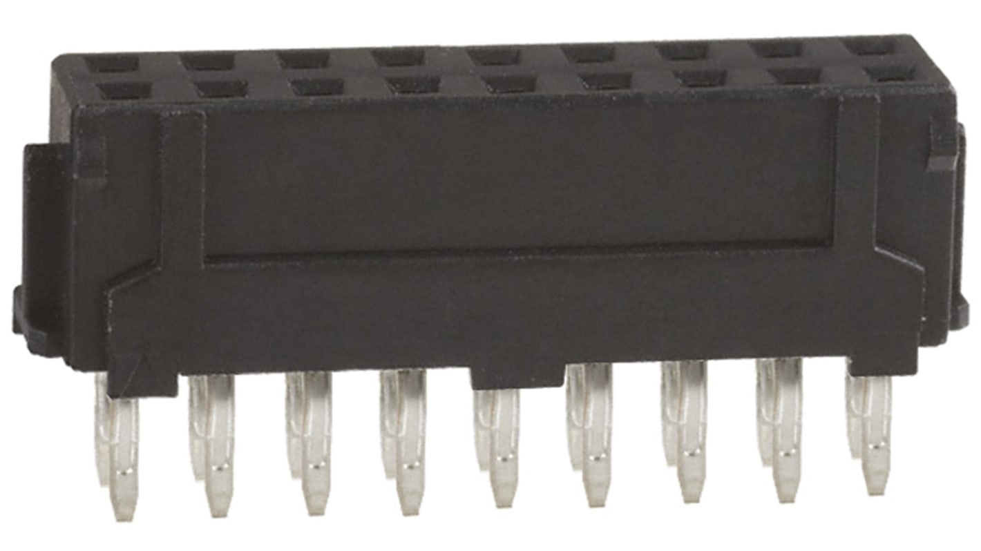 Hirose DF11 Series Straight Through Hole Mount PCB Socket, 18-Contact, 2-Row, 2.0mm Pitch, Solder Termination