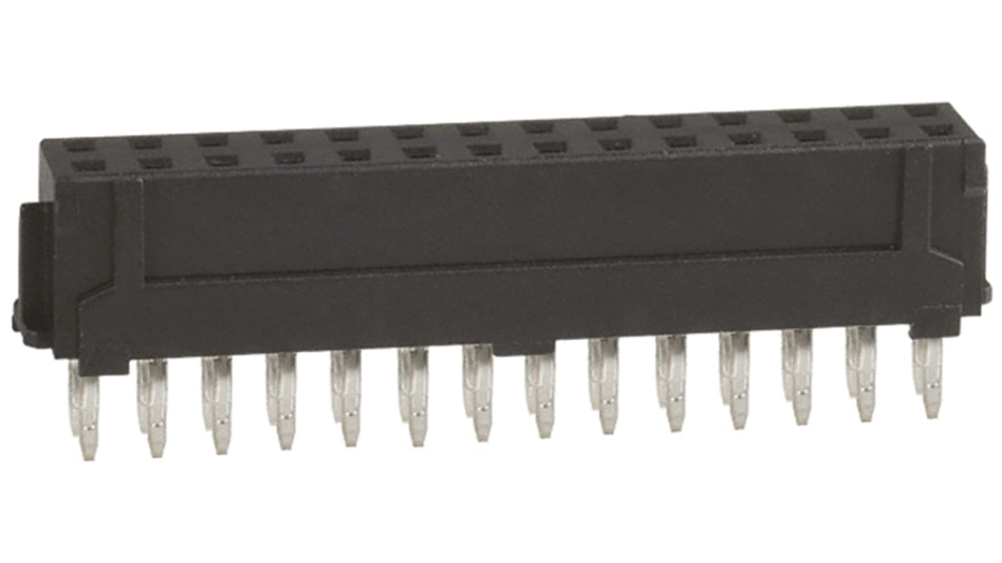 Hirose DF11 Series Straight Through Hole Mount PCB Socket, 28-Contact, 2-Row, 2.0mm Pitch, Solder Termination