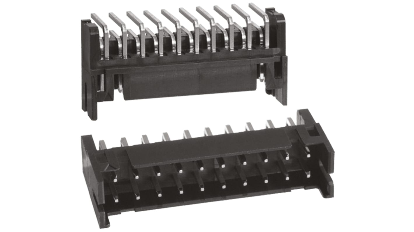 Hirose DF11 Series Right Angle Through Hole PCB Header, 20 Contact(s), 2.0mm Pitch, 2 Row(s), Shrouded