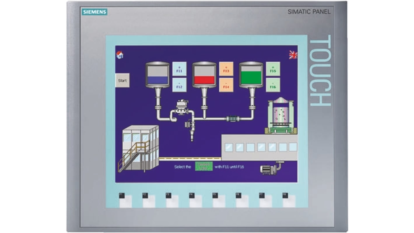 Siemens KTP 1000 Series Touch Screen HMI - 10.4 in, LCD Display, 640 x 480pixels