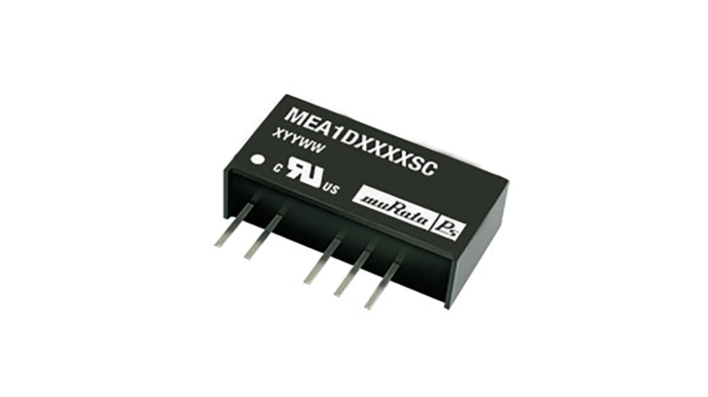 Murata MEA1 DC/DC-Wandler 1W 5 V dc IN, ±5V dc OUT / ±100mA Durchsteckmontage 1kV dc isoliert