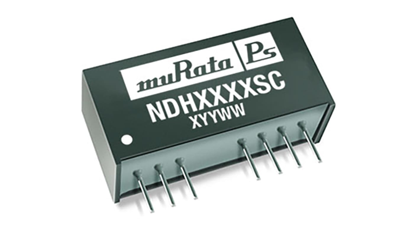 Murata Power Solutions NDH DC-DC Converter, ±12V dc/ ±32mA Output, 18 → 36 V dc Input, 3W, Through Hole, +100°C