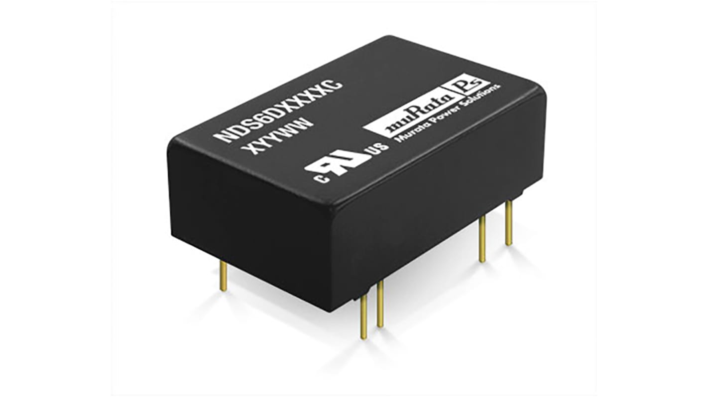 Murata Power Solutions NDS6 DC-DC Converter, ±15V dc/ ±200mA Output, 18 → 36 V dc Input, 6W, Through Hole, +85°C