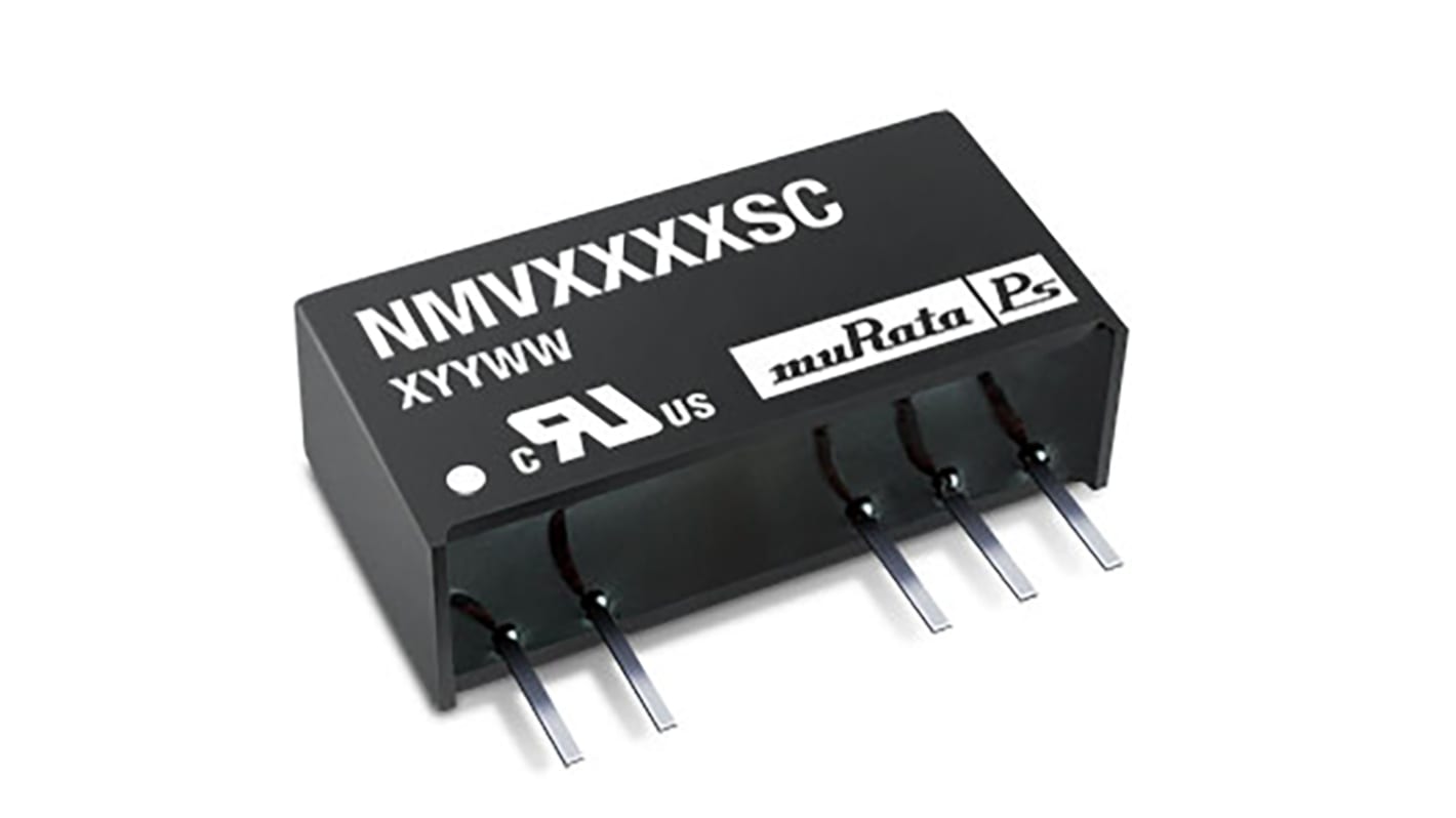 Murata Power Solutions NMV Isolated DC-DC Converter, ±9V dc/ ±55mA Output, 10.8 → 13.2 V dc Input, 1W, Through