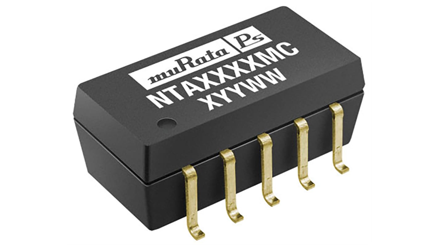 Murata Power Solutions NTA DC-DC Converter, ±5V dc/ ±100mA Output, 2.97 → 3.63 V dc Input, 1W, Surface Mount,