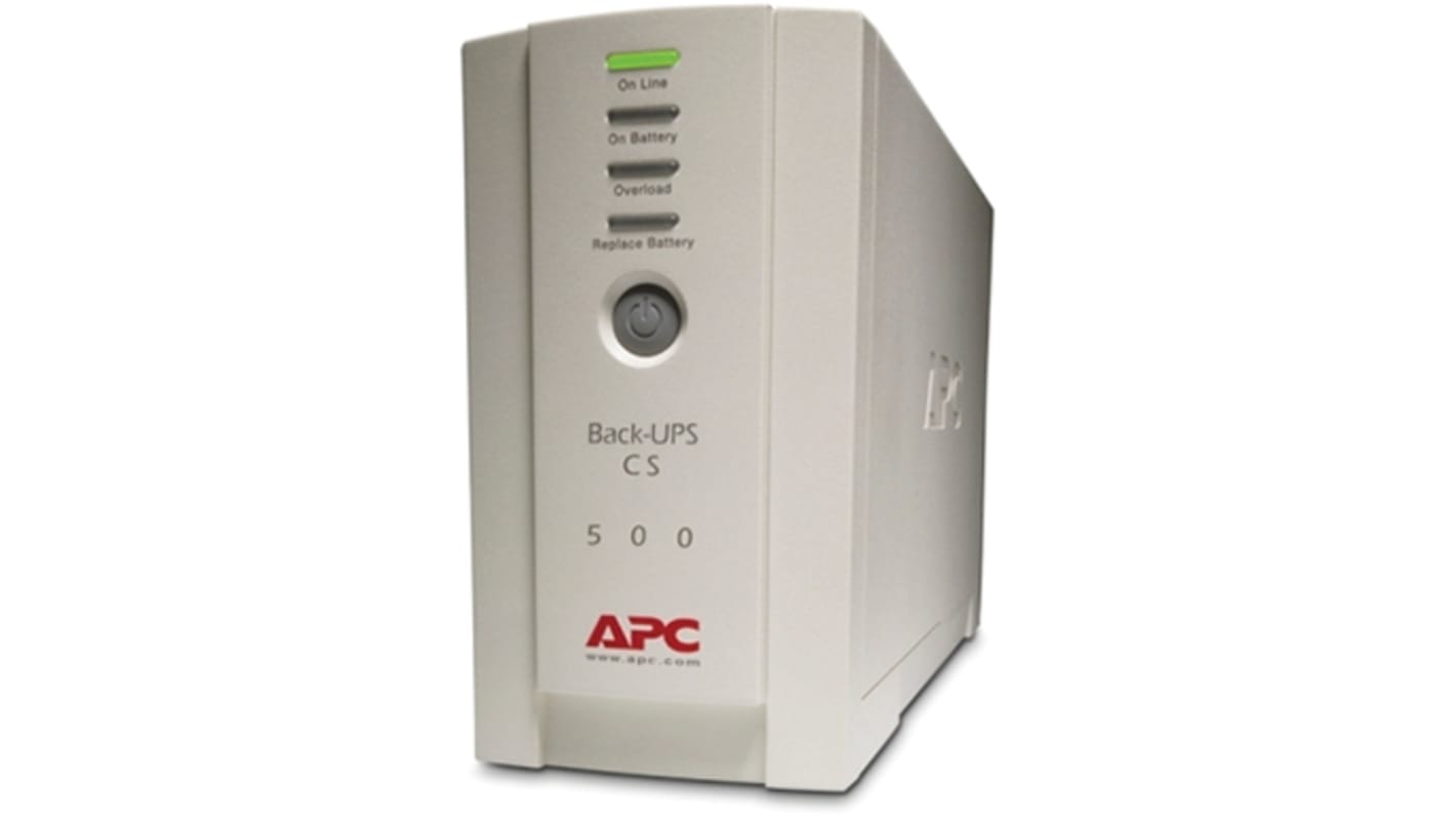 APC 180 → 266V Input Stand Alone Uninterruptible Power Supply, 500VA (300W), Back-UPS CS