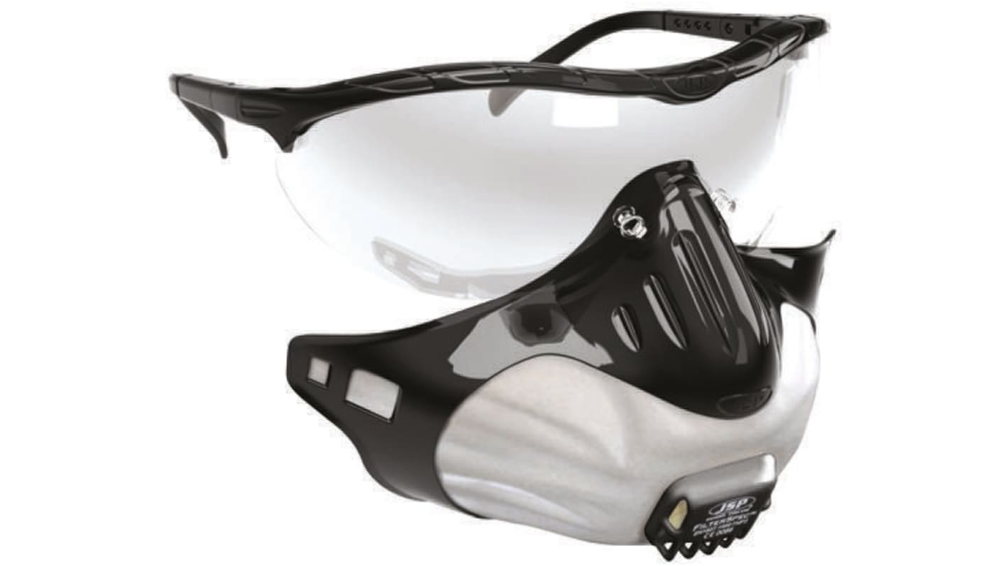 Kit de EPIs JSP ASG129-121-100 contiene Lente antiniebla y HC transparente, filtro x3, gafas, soporte blanco