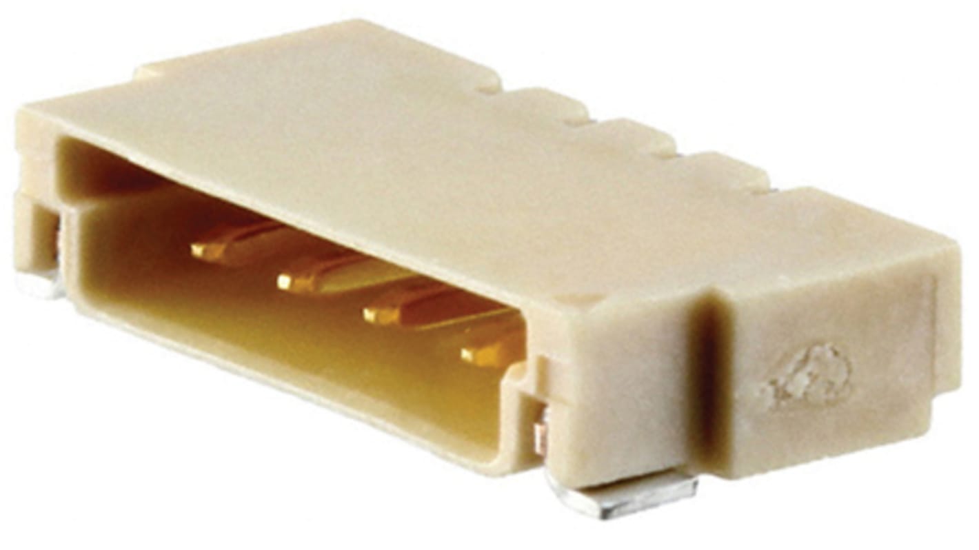 JAE, FI 1.25mm Pitch 4 Way 1 Row Right Angle Surface Mount LVDS Connector, Receptacle, Solder Termination