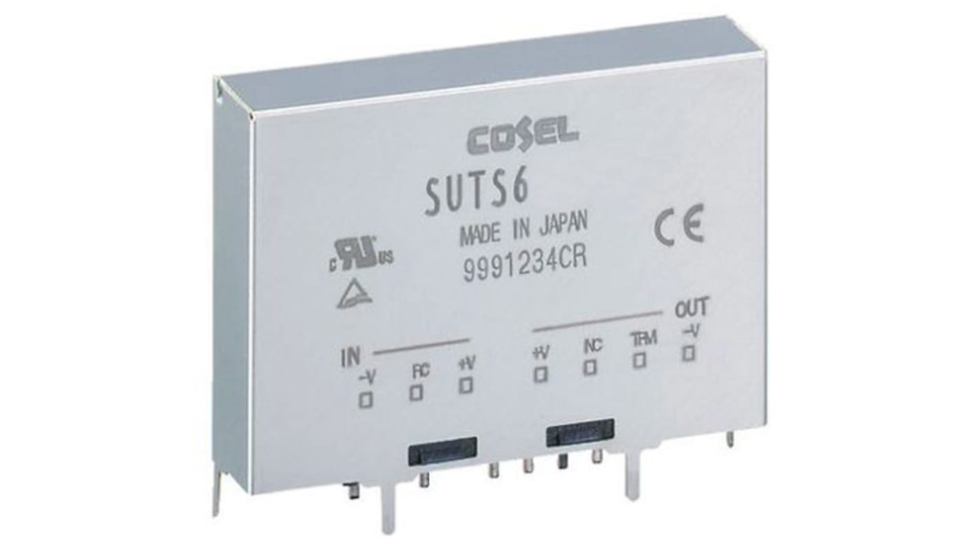 Cosel DC-DC Converter, 12V dc/ 500mA Output, 4.5 → 9 V dc Input, 6W, Through Hole, +85°C Max Temp -40°C Min Temp