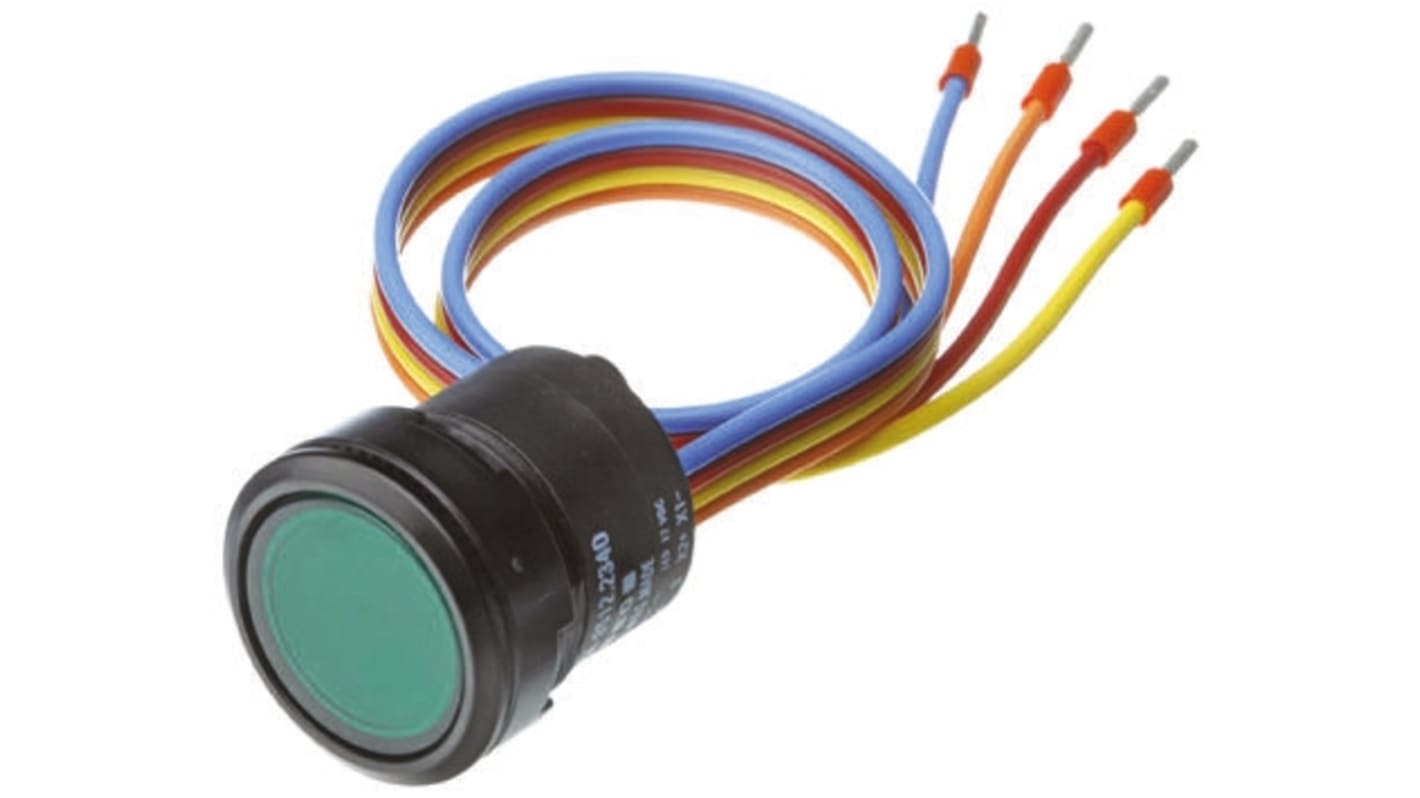EAO Illuminated Push Button Switch, Momentary, Panel Mount, 22.5mm Cutout, SPST, IP67