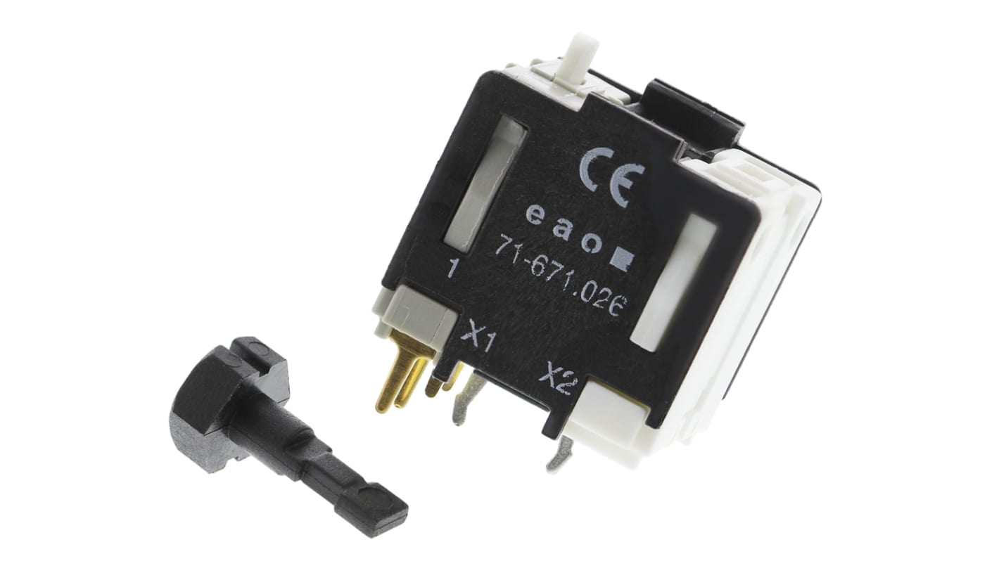 EAO 按钮开关元件, 接触块, 250V 交流, 1 常开 + 1 常闭触点, 用于按钮开关, 71系列