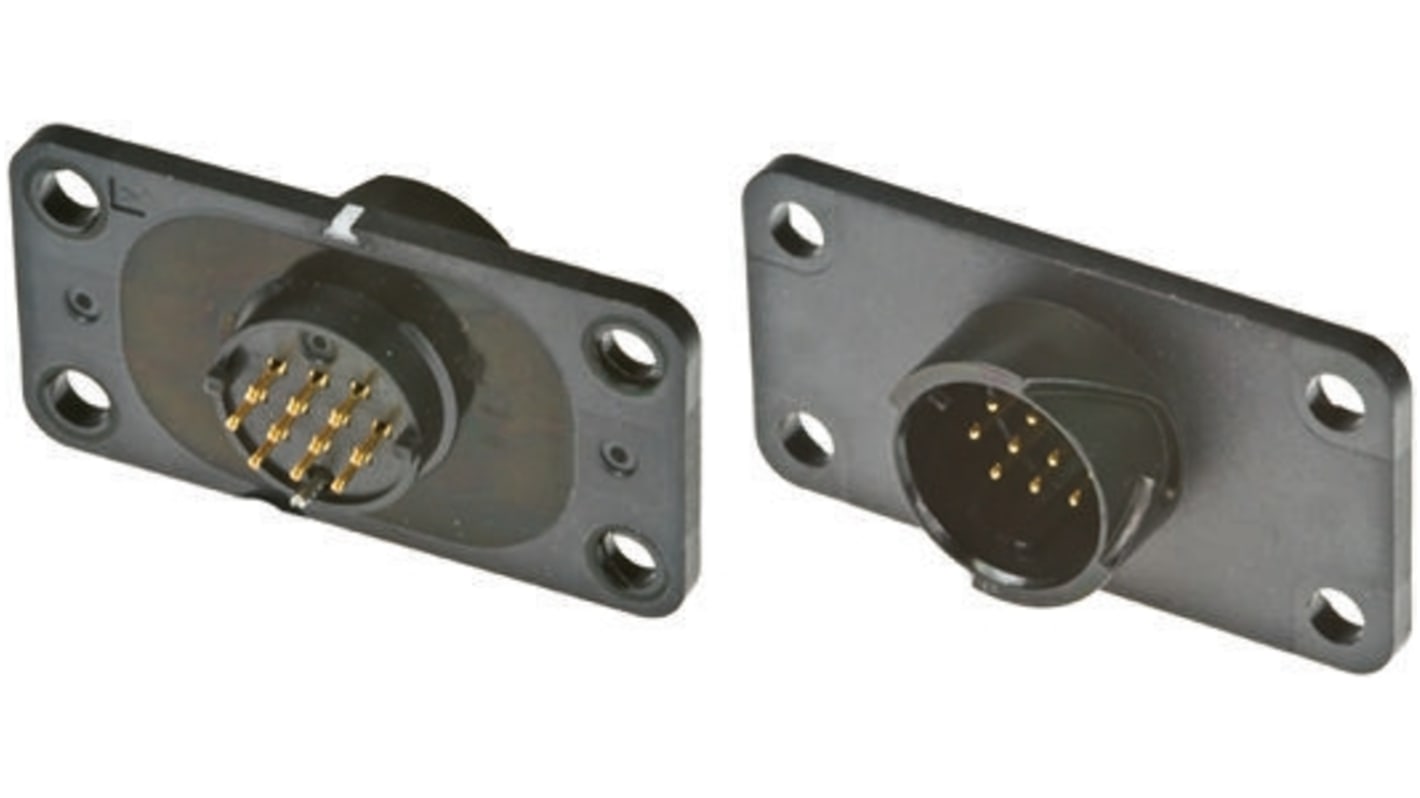 JAE Connector, 10 Contacts, Panel Mount, Socket, Male, IP67, JN2 Series