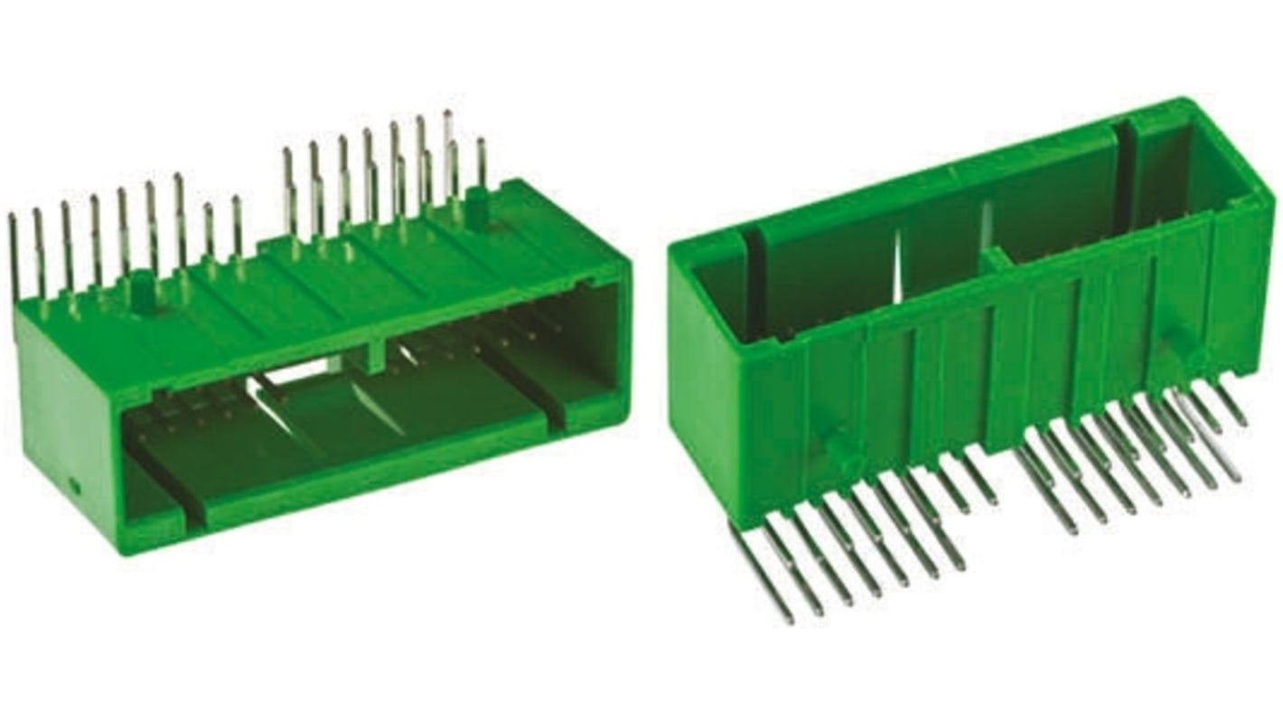JAE 22p双排排针 直角线对板连接器, 2.5mm间距, 3.0A, THT安装, IL-AG5系列