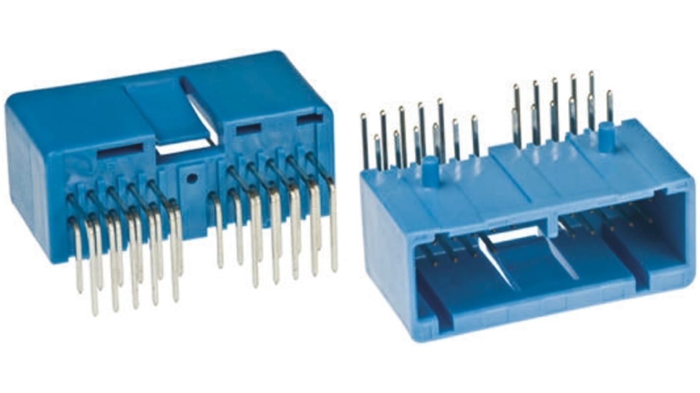 JAE 30p双排排针 直角线对板连接器, 2.5mm间距, 3.0A, THT安装, IL-AG5系列
