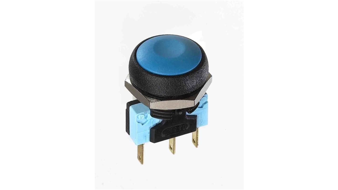 APEM Push Button Switch, Momentary, Panel Mount, 14.8mm Cutout, DPDT, 250V ac, IP67
