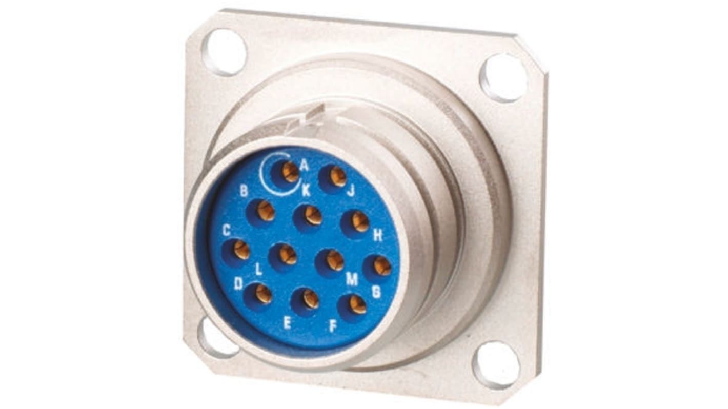 Amphenol Connector, 5 Contacts, Panel Mount, Socket, Female, IP66, IP67, Ecta133 Series